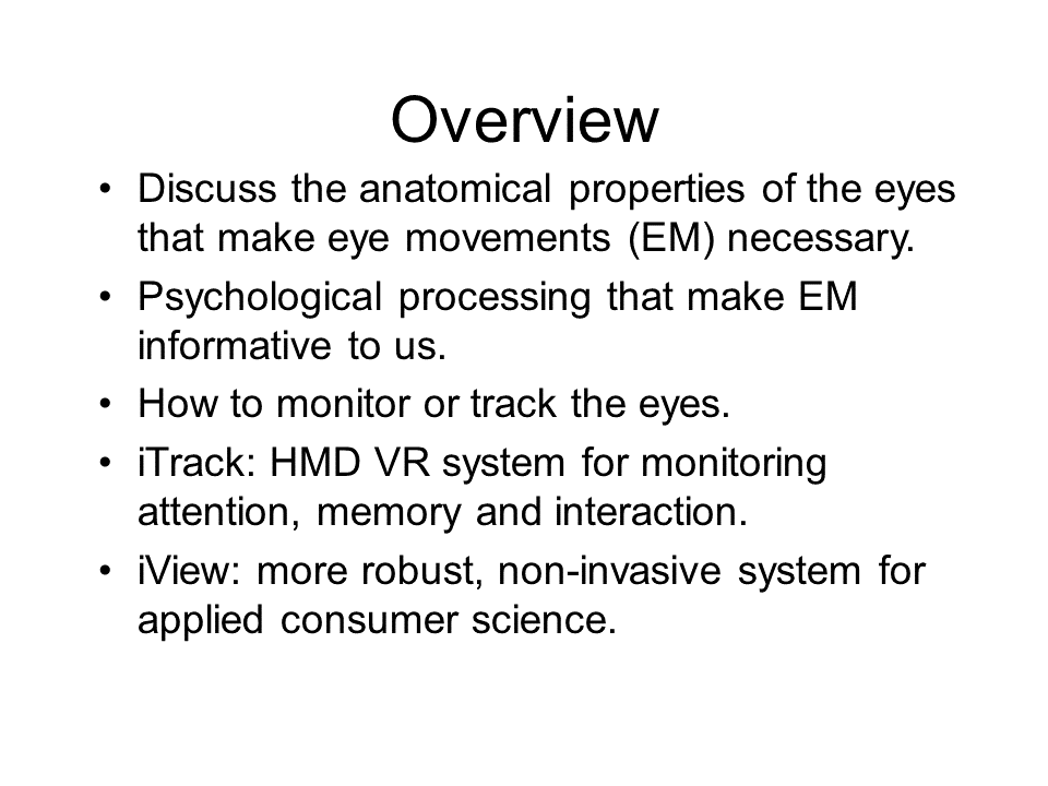 Eye tracking in VR